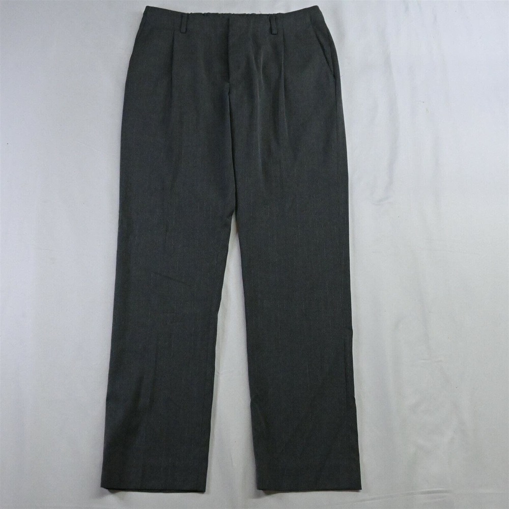 Crosby & Howard 32 x 32‎ Gray Stripe Pleat Stretch Dress Pants